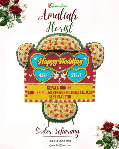 Karangan Papan Bunga Pernikahan di Manyar Sabrangan